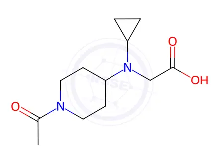 Chemical structure of 2-((1-Acetylpiperidin-4-yl)(cyclopropyl)amino)acetic acid
