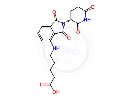 Chemical structure of Pentanoic acid, 5-[[2-(2,6-dioxo-3-piperidinyl)-2,3-dihydro-1,3-dioxo-1H-isoindol-4-yl]amino]-