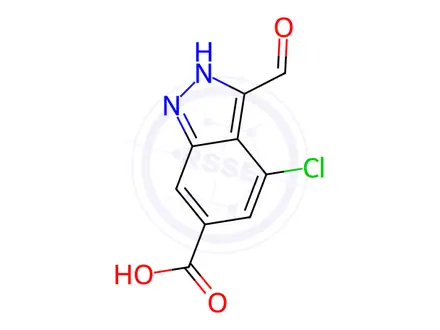 Chemical structure of 4-Chloro-3-formyl-1H-indazole-6-carboxylic Acid