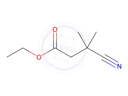 Chemical structure of Butanoic acid, 3-cyano-3-methyl-, ethyl ester