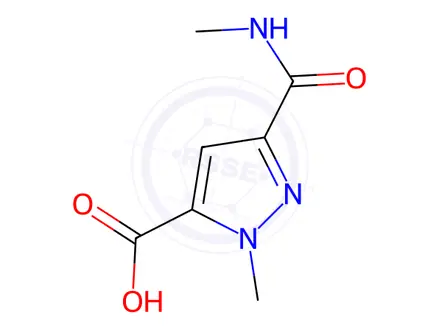 Chemical structure of 2-Methyl-5-methylcarbamoyl-2H-pyrazole-3-carboxylic acid