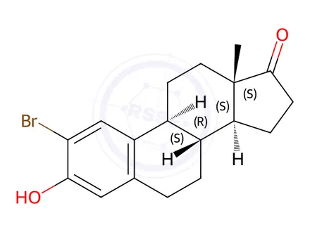 Chemical structure of Estra-1,3,5(10)-trien-17-one, 2-bromo-3-hydroxy-