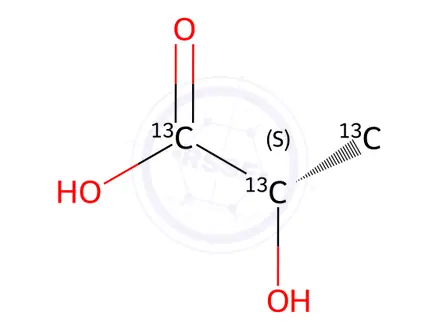 Chemical structure of L-Lactic acid-13C3