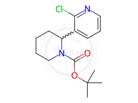 Chemical structure of tert-Butyl 2-(2-chloropyridin-3-yl)piperidine-1-carboxylate