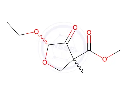 Chemical structure of 3-Furancarboxylicacid,5-ethoxytetrahydro-3-methyl-4-oxo-,methylester(9CI)