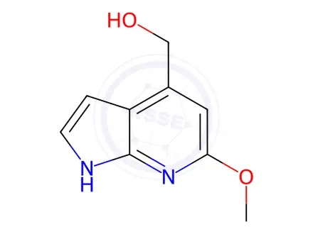 Chemical structure of 4-(Hydroxymethyl)-6-methoxy-7-azaindole