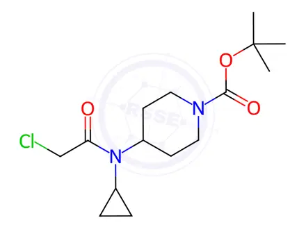 Chemical structure of (S)-3-[(2-Chloro-acetyl)-cyclopropyl-amino]-piperidine-1-carboxylic acid tert-butyl ester