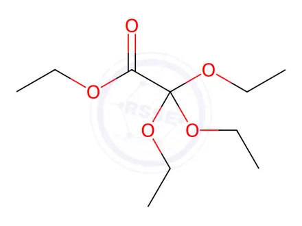 Chemical structure of acetic acid, triethoxy-, ethyl ester