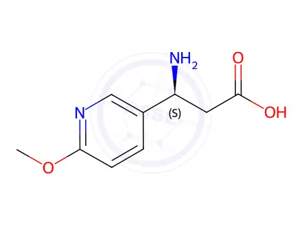 Chemical structure of (S)-3-amino-3-(6-methoxypyridin-3-yl)propanoic acid