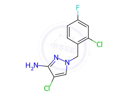Chemical structure of 4-Chloro-1-(2-chloro-4-fluorobenzyl)-1H-pyrazol-3-amine