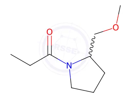 Chemical structure of Pyrrolidine, 2-(methoxymethyl)-1-(1-oxopropyl)-(9CI)