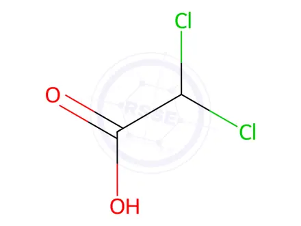 Chemical structure of Dichloroacetic acid
