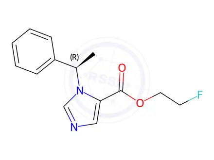 Chemical structure of 2-Fluoroethyl 1-[(1R)-1-Phenylethyl]-1H-imidazole-5-carboxylate