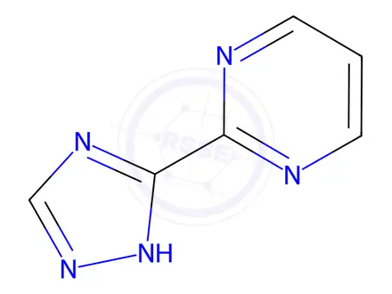 Chemical structure of Pyrimidine, 2-(1H-1,2,4-triazol-3-yl)-(9CI)