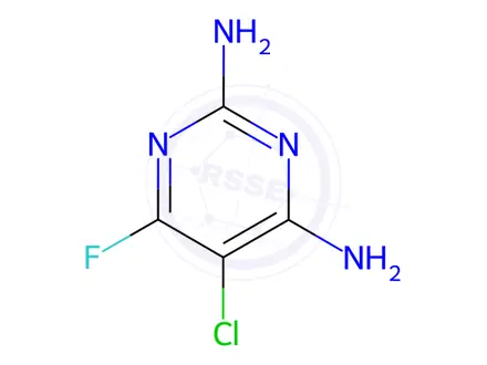 Chemical structure of 5-Chloro-6-fluoropyrimidine-2,4-diamine