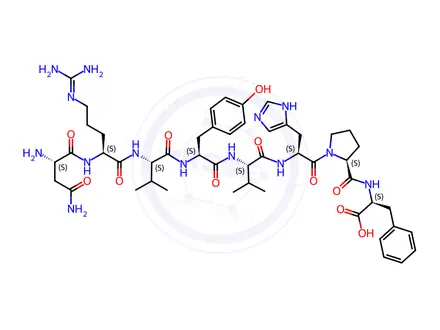 Chemical structure of Angiotensin Acetate