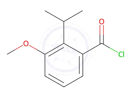 Chemical structure of Benzoyl chloride, 3-methoxy-2-(1-methylethyl)-(9CI)