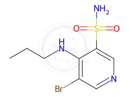 Chemical structure of 5-Bromo-4-(propylamino)pyridine-3-sulfonamide
