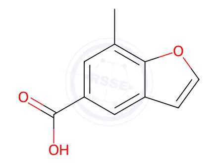 Chemical structure of 7-methyl-1-benzofuran-5-carboxylic acid