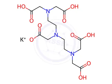 Chemical structure of Glycine, N,N-bis2-bis(carboxymethyl)aminoethyl-, potassium salt