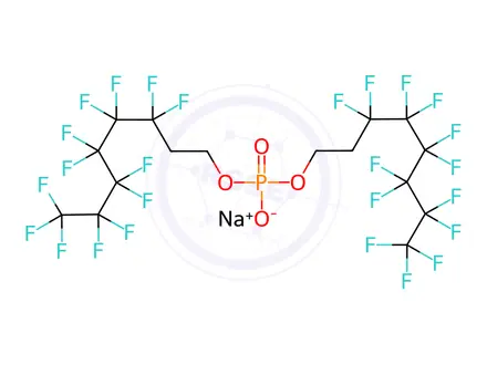 Chemical structure of bis(1H,1H,2H,2H-perfluorooctyl) phosphate