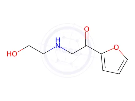 Chemical structure of 1-(Furan-2-yl)-2-((2-hydroxyethyl)amino)ethanone