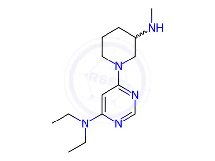 Chemical structure of Diethyl-[6-(3-MethylaMino-piperidin-1-yl)-pyriMidin-4-yl]-aMine hydrochloride