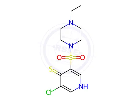 Chemical structure of 3-Chloro-5-((4-ethylpiperazin-1-yl)sulfonyl)pyridine-4-thiol