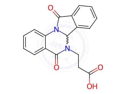 Chemical structure of 3-{5,11-dioxo-5H,6H,6aH,11H-isoindolo[2,1-a]quinazolin-6-yl}propanoic acid