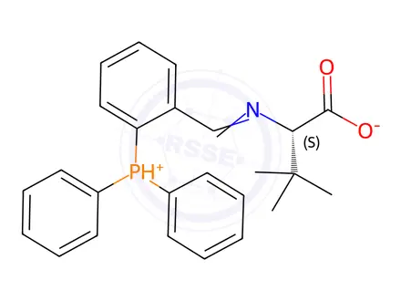 Chemical structure of Copper, [μ-[N-[[2-(diphenylphosphino-κP)phenyl]methylene]-3-methyl-L-valinato-κN:κO]](1,1,1-trifluoromethanesulfonato-κO)di-