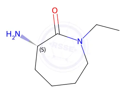 Chemical structure of (S)-3-Amino-1-ethyl-2-azepanone Hydrochloride