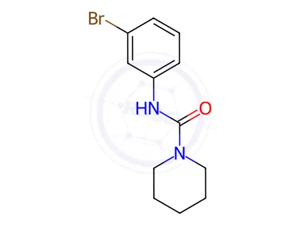 Chemical structure of Piperidine-1-carboxylic acid (3-bromophenyl)-amide