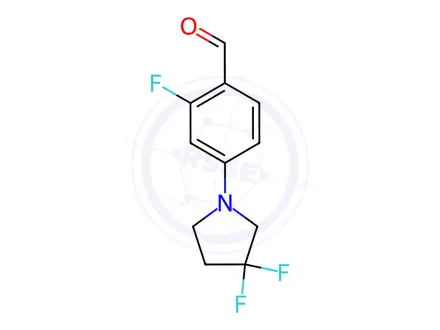 Chemical structure of Benzaldehyde, 4-(3,3-difluoro-1-pyrrolidinyl)-2-fluoro-