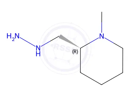 Chemical structure of Piperidine, 2-(hydrazinomethyl)-1-methyl-, (2R)-(9CI)