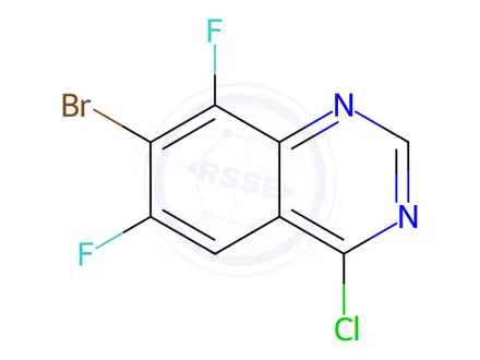 Chemical structure of Quinazoline, 7-bromo-4-chloro-6,8-difluoro-