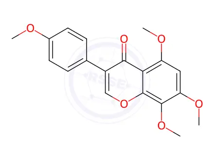 Chemical structure of 8-Hydroxygenistein-5,7,8,4'-tetramethyl ether