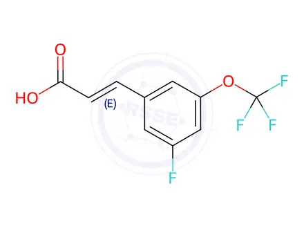 Chemical structure of 3-Fluoro-5-(trifluoroMethoxy)cinnaMic acid, 97%