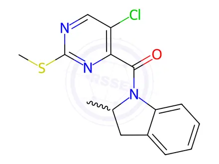 Chemical structure of (5-Chloro-2-(methylthio)pyrimidin-4-yl)(2-methylindolin-1-yl)methanone