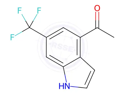 Chemical structure of 1-(6-(Trifluoromethyl)-1H-indol-4-yl)ethanone