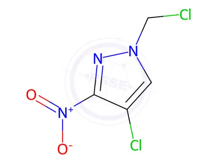 Chemical structure of 4-Chloro-1-(chloromethyl)-3-nitro-1H-pyrazole
