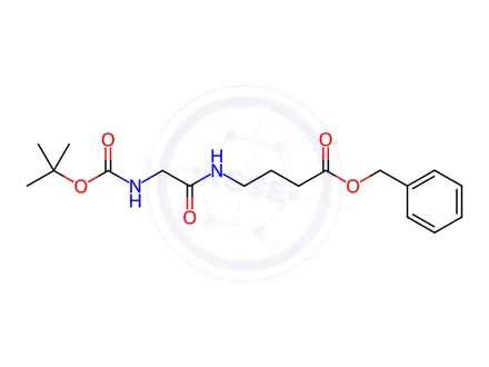 Chemical structure of Butanoic acid, 4-[[2-[[(1,1-dimethylethoxy)carbonyl]amino]acetyl]amino]-, phenylmethyl ester