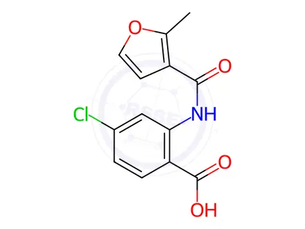 Chemical structure of 4-Chloro-2-(2-Methylfuran-3-Amido)Benzoic Acid