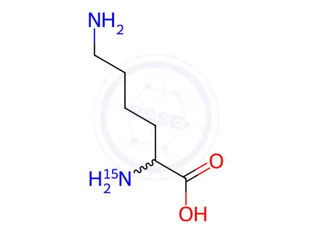Chemical structure of DL-Lysine-2-15N 2HCl