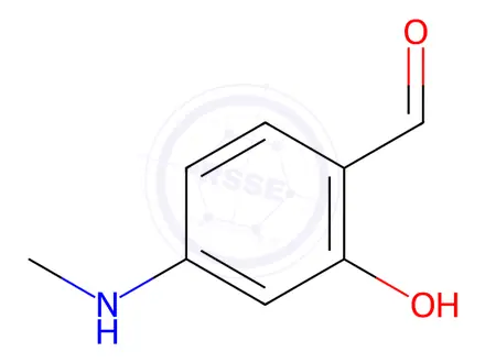 Chemical structure of Benzaldehyde, 2-hydroxy-4-(methylamino)-