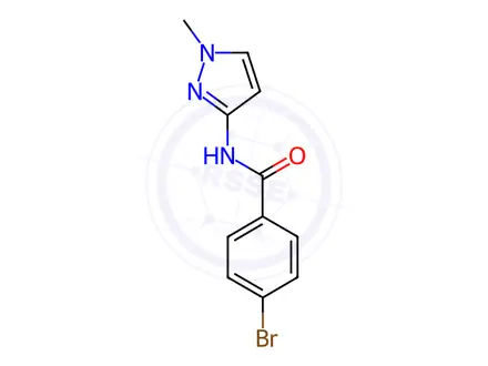 Chemical structure of 4-Bromo-N-(1-methyl-1H-pyrazol-3-yl)benzamide