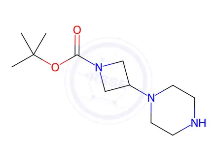 Chemical structure of tert-Butyl 3-(piperazin-1-yl)azetidine-1-carboxylate