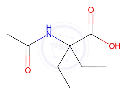 Chemical structure of Butanoic acid, 2-(acetylamino)-2-ethyl-
