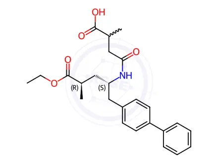 Chemical structure of Sacubitril Valsartan Sodium Impurity 121