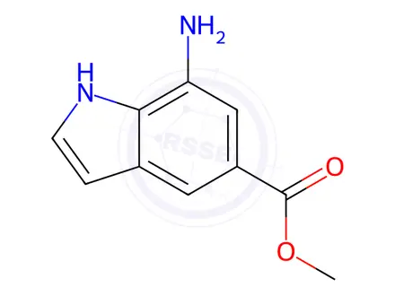 Chemical structure of 7-Aminoindole-5-carboxylic acid methyl ester