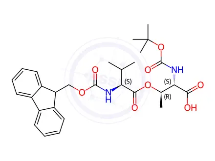 Chemical structure of Boc-Thr(Val-Fmoc)-OH